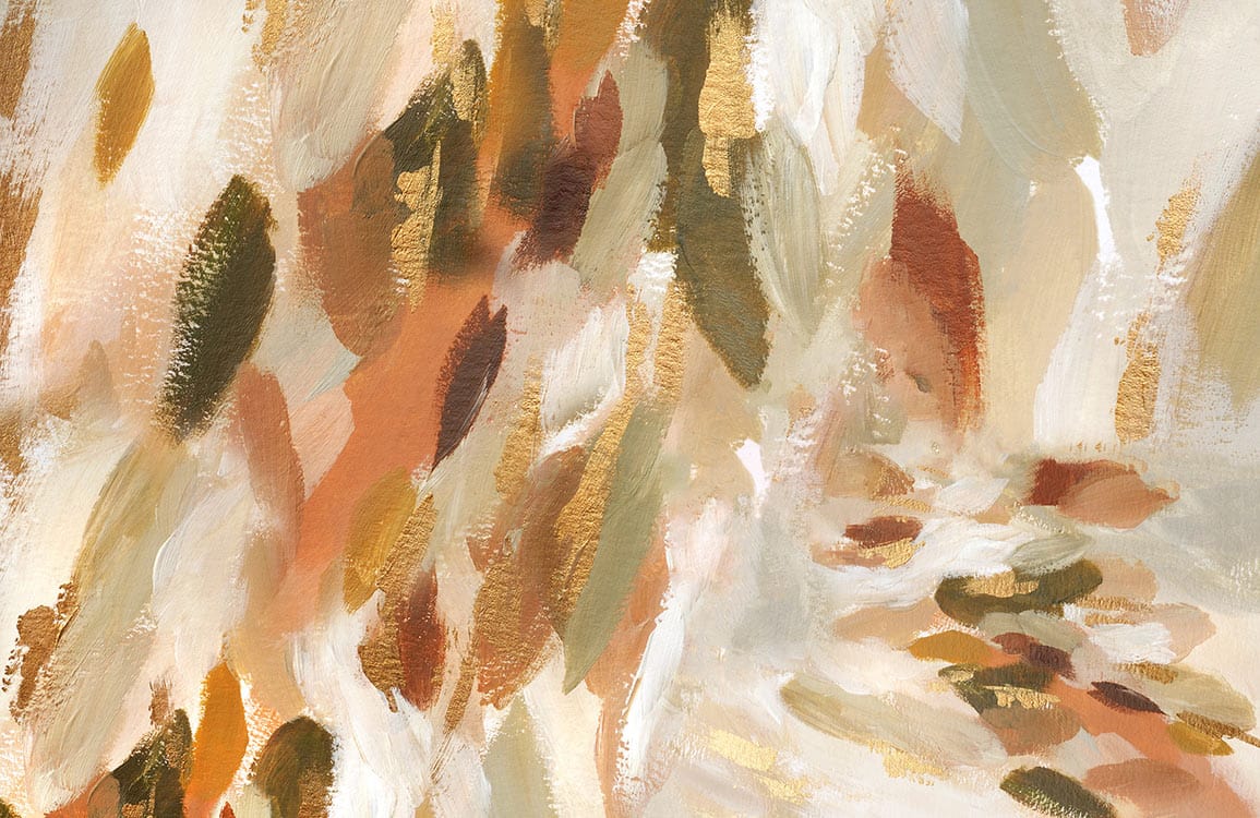 Autumnal Abstract Brushstroke Beige and Gold Watercolour Mural Wallpaper Art