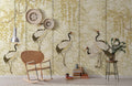 Cranes on Clouds Wallpaper Mural