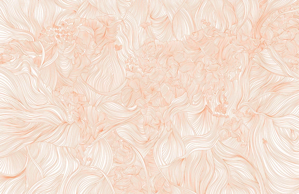 Elegant Peach Floral Swirl Textured Pattern Mural Wallpaper Design