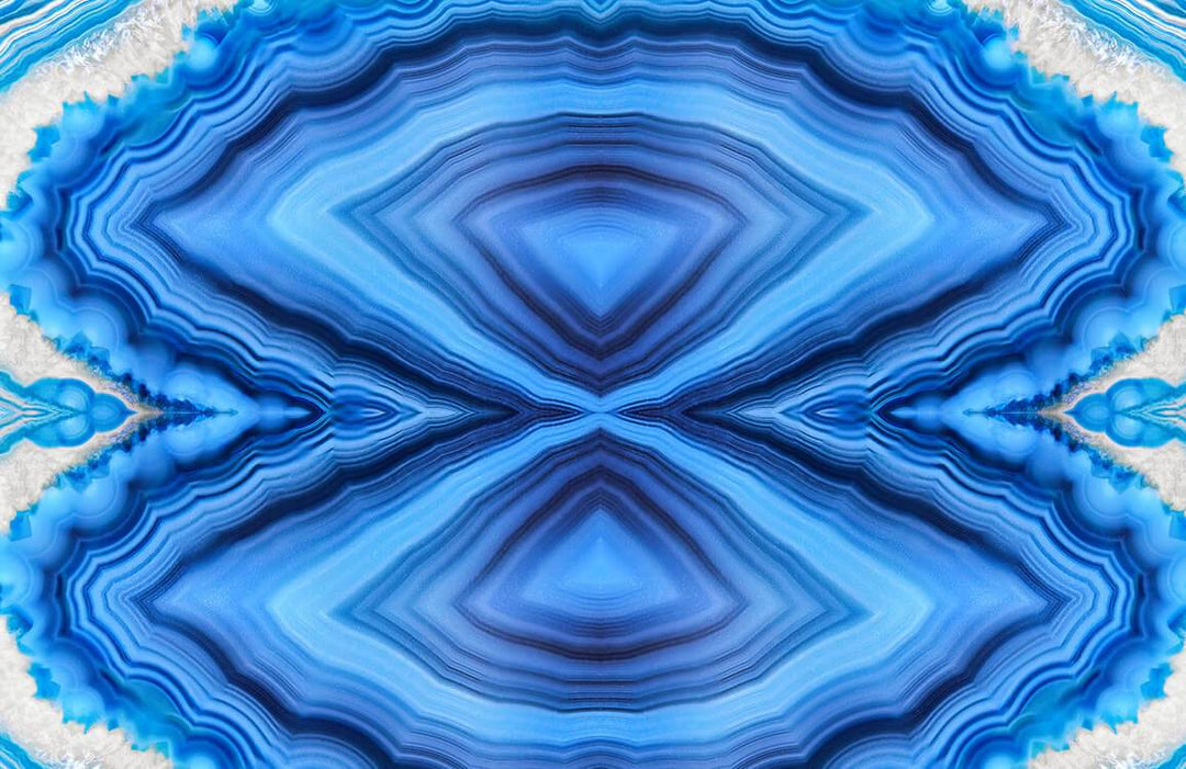 Elegant Blue Agate Geode Wall Mural - Abstract Marble Effect Design