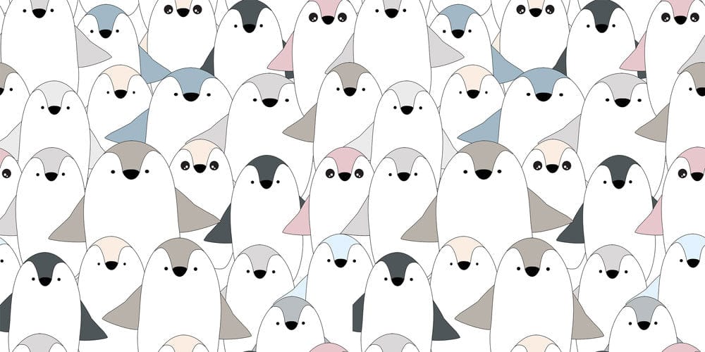Curious Penguins Wallpaper Mural