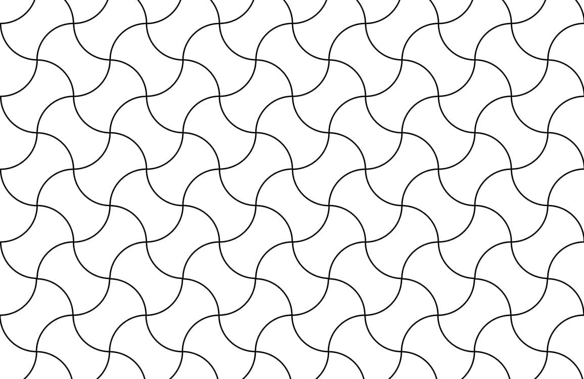 Monochrome Curved Line Patterned Wallpaper for Modern Stylish Interiors UK