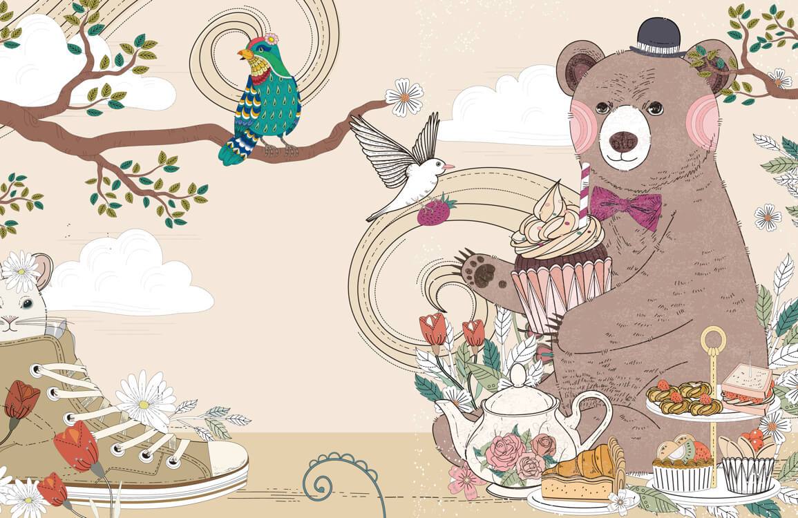 Cute Bear Wallpaper Mural