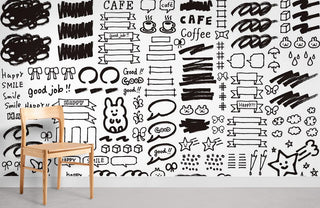 Cute Black Graffiti Wallpaper Mural
