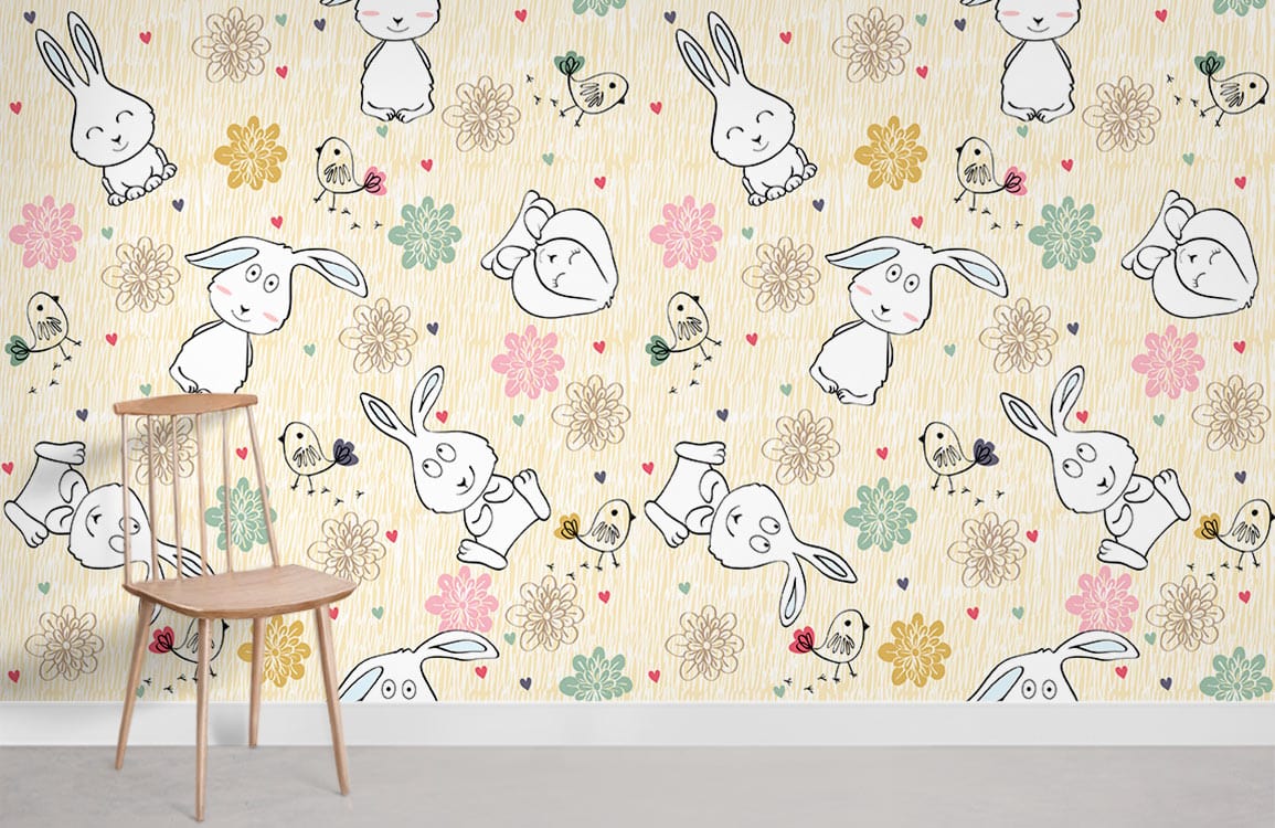 Cute Bunny Wallpaper Mural