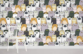 Colourful Cats Wallpaper Mural