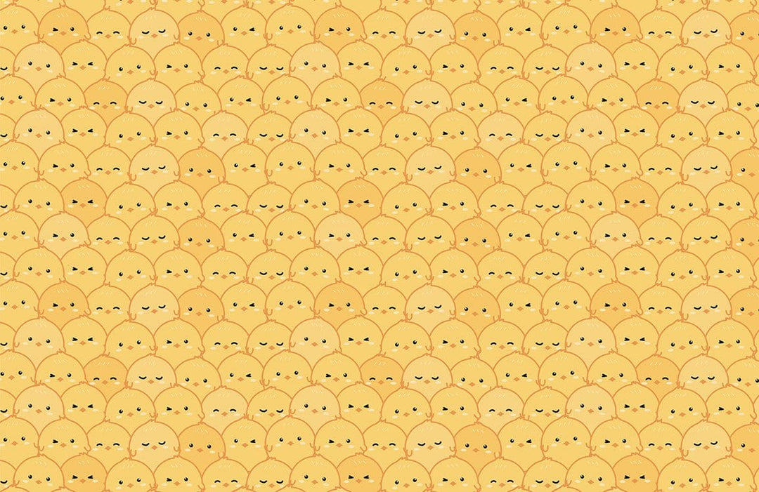 Sunny Yellow Cute Chick Pattern Wallpaper for Playful Kids' Rooms Decor