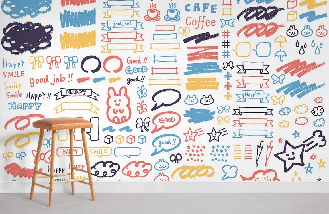 Cute Colourful Graffiti Wallpaper Mural