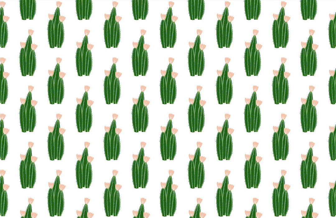 Enchanting Green Cacti Pattern Wallpaper - Botanical Style, Modern Home Decor
