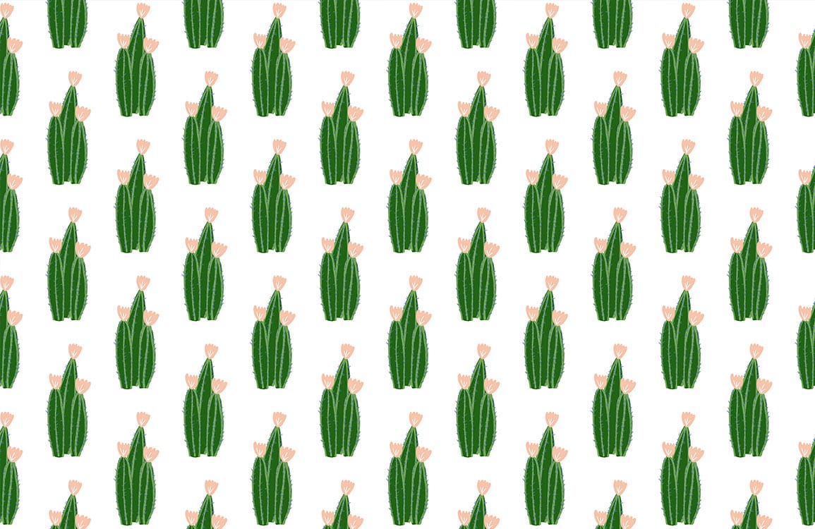 Enchanting Green Cacti Pattern Wallpaper - Botanical Style, Modern Home Decor