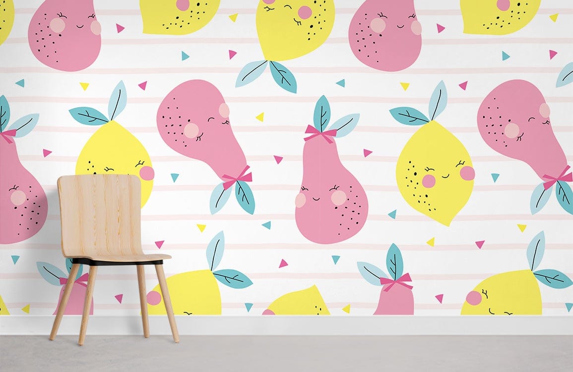 Cute Pears Wallpaper Mural