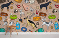 Cute Pet Accessories Wallpaper Mural