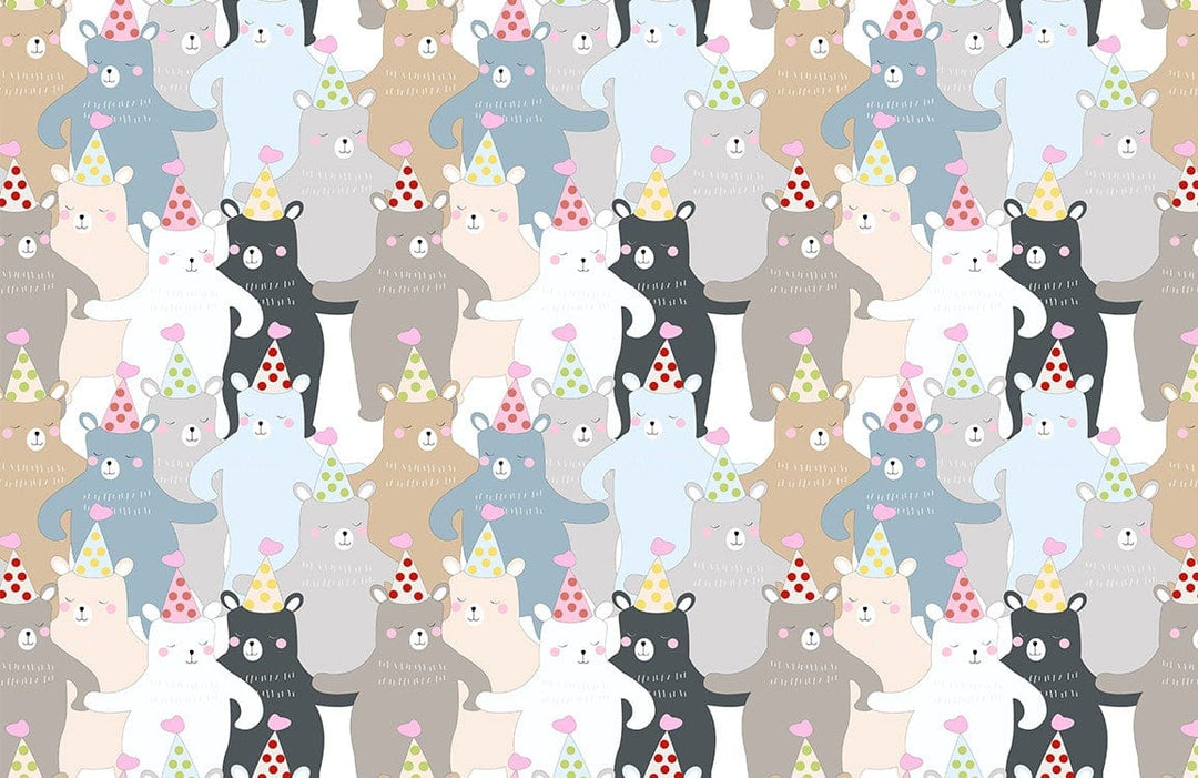 Whimsical Bears Party Multi-Coloured Children's Bedroom Wallpaper Delightful Design