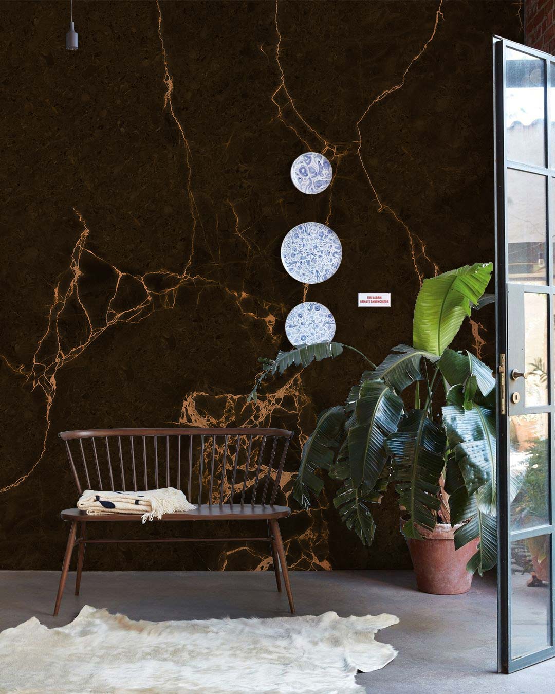 Dark Brown Marble Ⅱ Hallway Wallpaper Mural