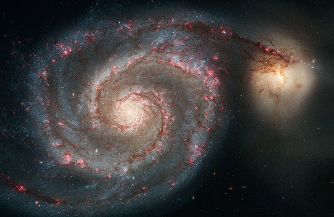 Galactic Spiral Galaxy Mural Wallpaper - Cosmic Blue and Starry Night