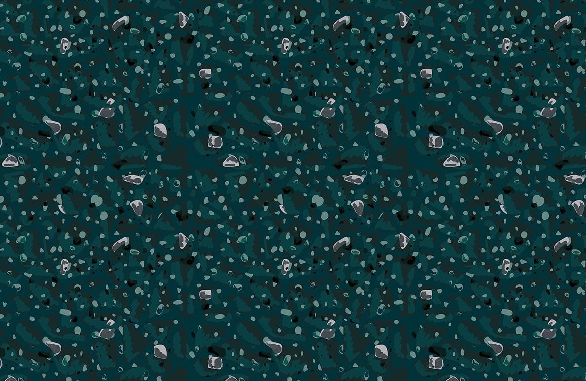 Teal Terrazzo Patterned Wallpaper - Contemporary Abstract Design for Modern Interiors