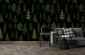Dark Green Forest Wallpaper Mural