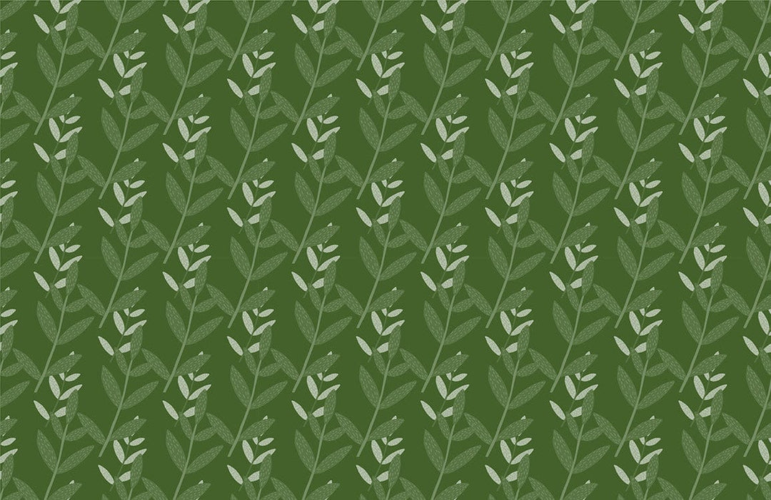 Elegant Green Botanical Leaf Pattern Wallpaper for Nature-Inspired Interiors