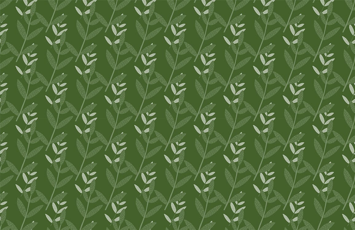 Elegant Green Botanical Leaf Pattern Wallpaper for Nature-Inspired Interiors
