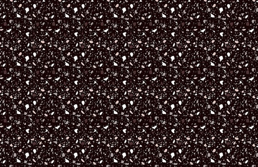 Vintage Brown and White Terrazzo Pattern Wallpaper - Retro Interior Design