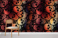 Dark Red Skeleton Wallpaper Mural