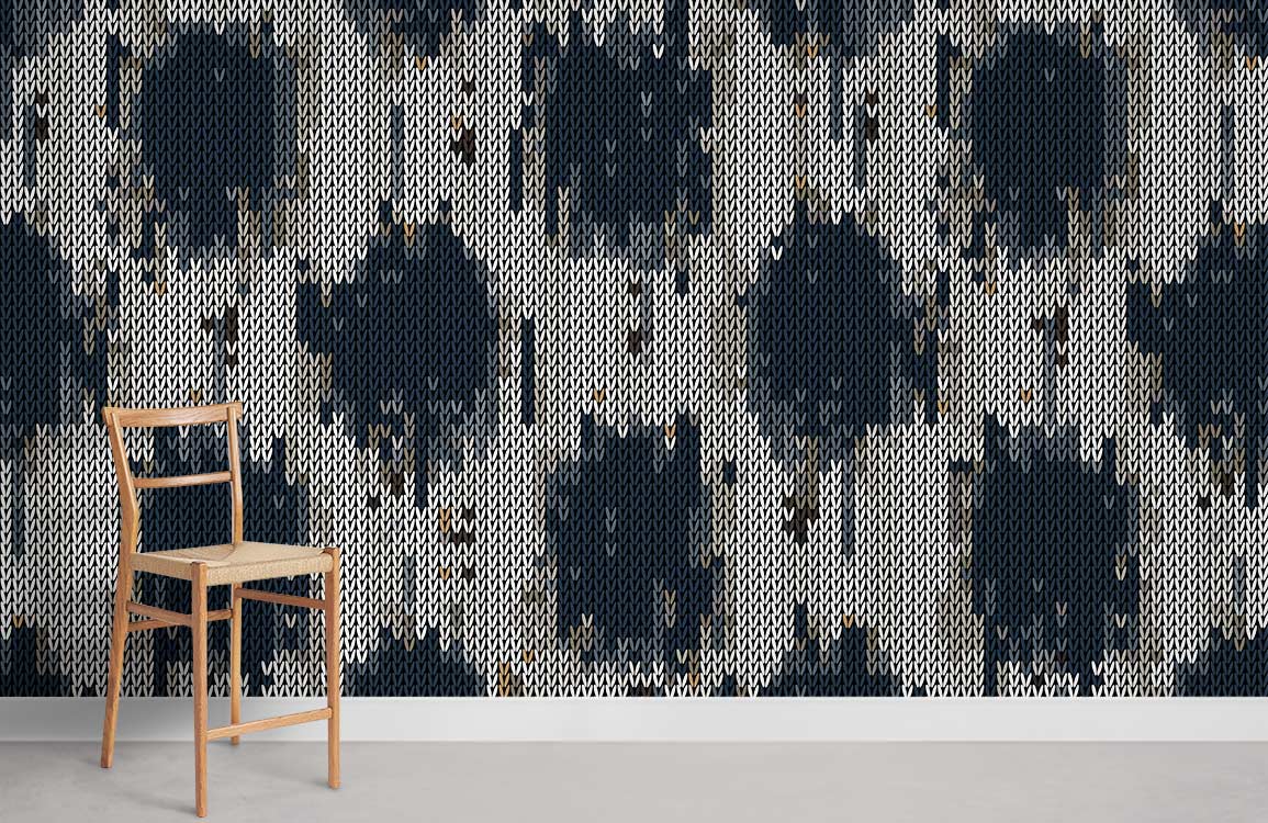 Dark Square Abstract Pattern Mural Wallpaper Room