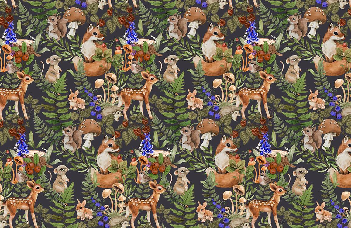 Deer & Squirrel Wallpaper Mural