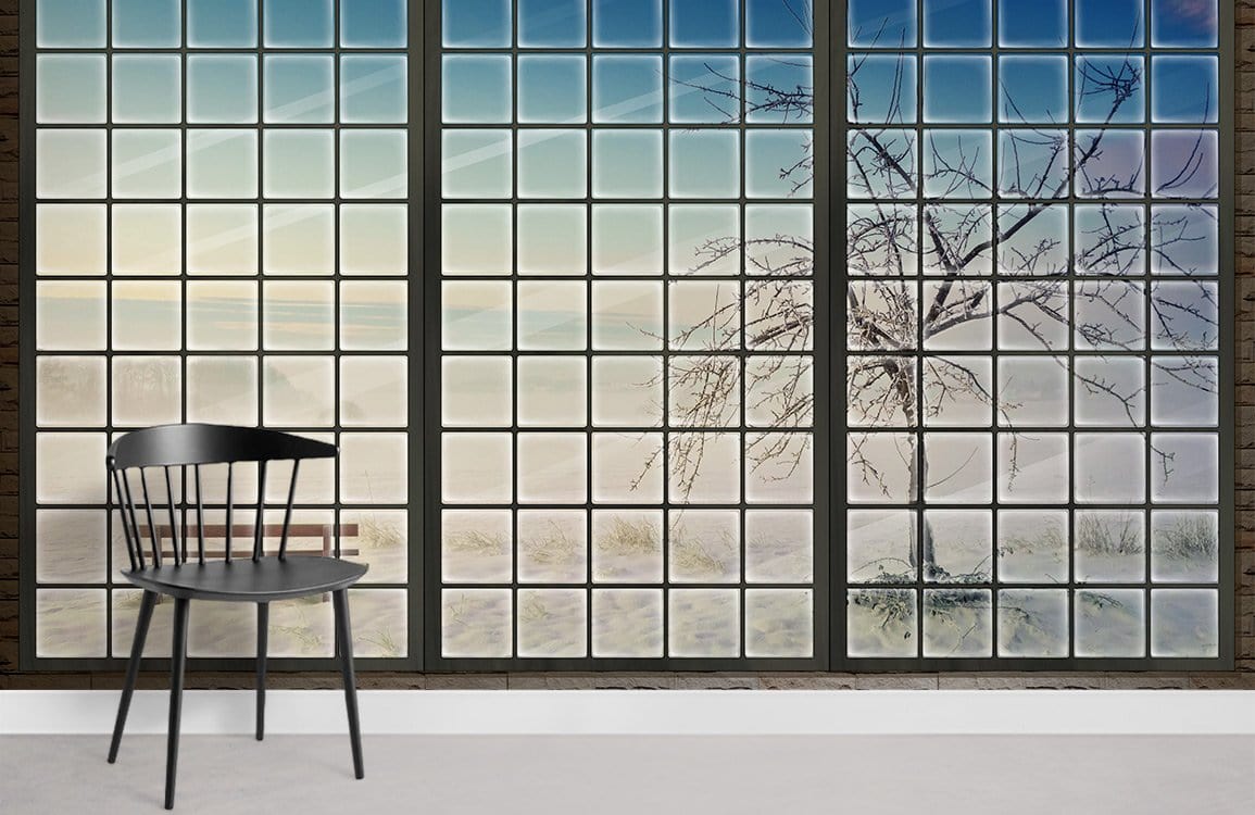 Snow from The Window Wallpaper Mural
