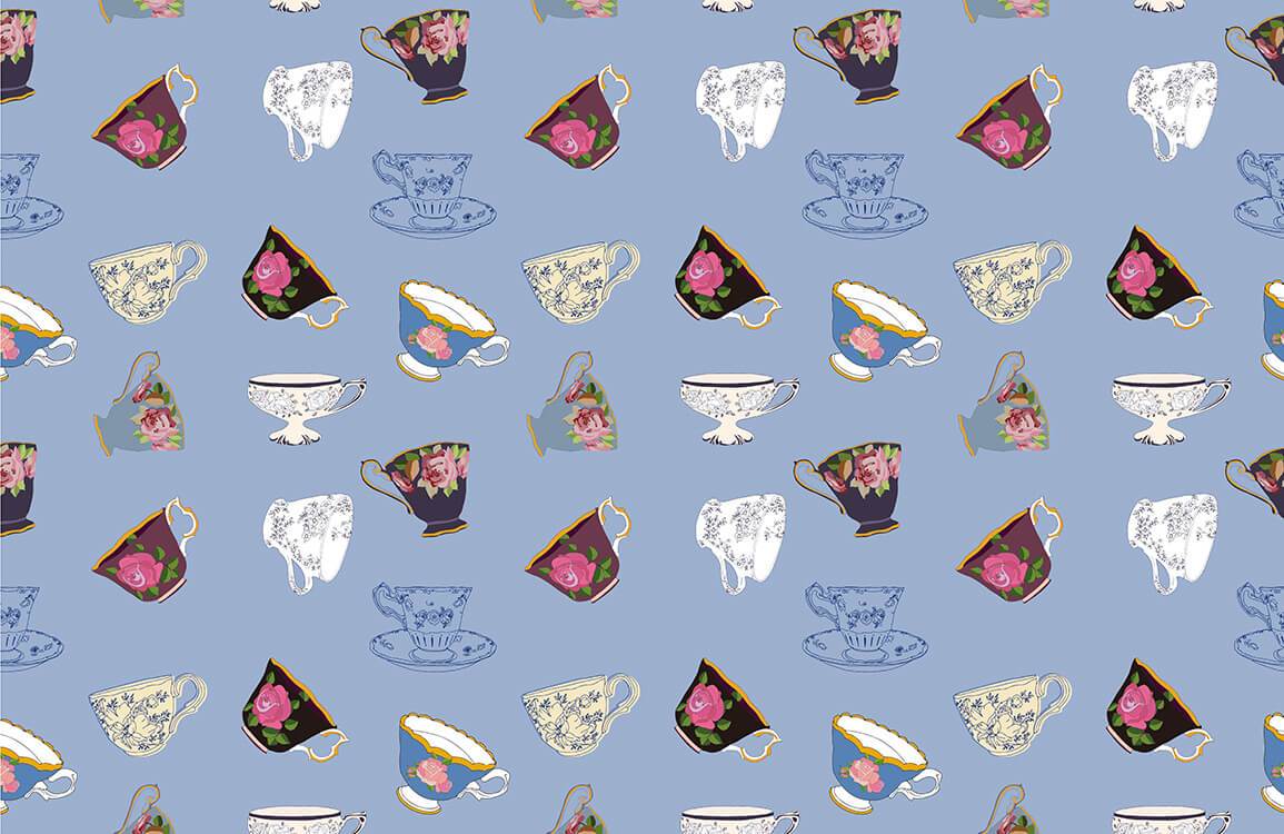 Colorful Cups Wallpaper Mural