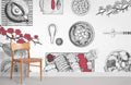 Dishes Wallpaper Mural