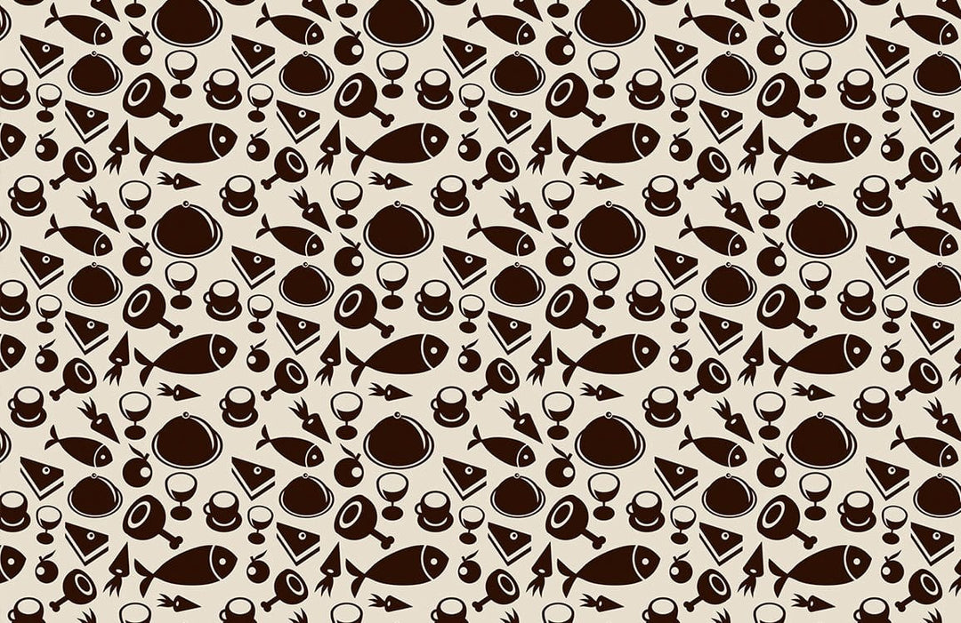 Vintage-Style Brown and Cream Nautical Kitchen Pattern Wallpaper Decor