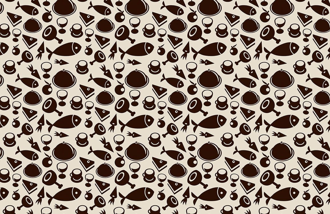 Vintage-Style Brown and Cream Nautical Kitchen Pattern Wallpaper Decor
