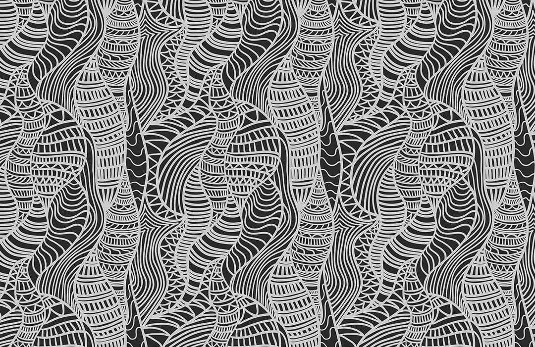 Abstract Monochrome Geometric Pattern Wallpaper for Modern Interior Design Decor