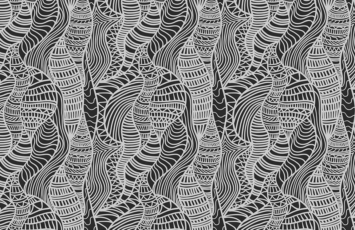 Abstract Monochrome Geometric Pattern Wallpaper for Modern Interior Design Decor