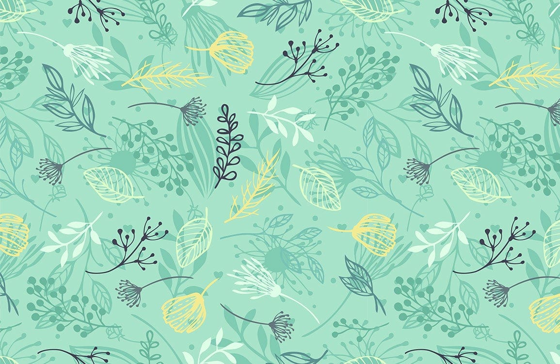 Ditsy Leaf Wallpaper Mural