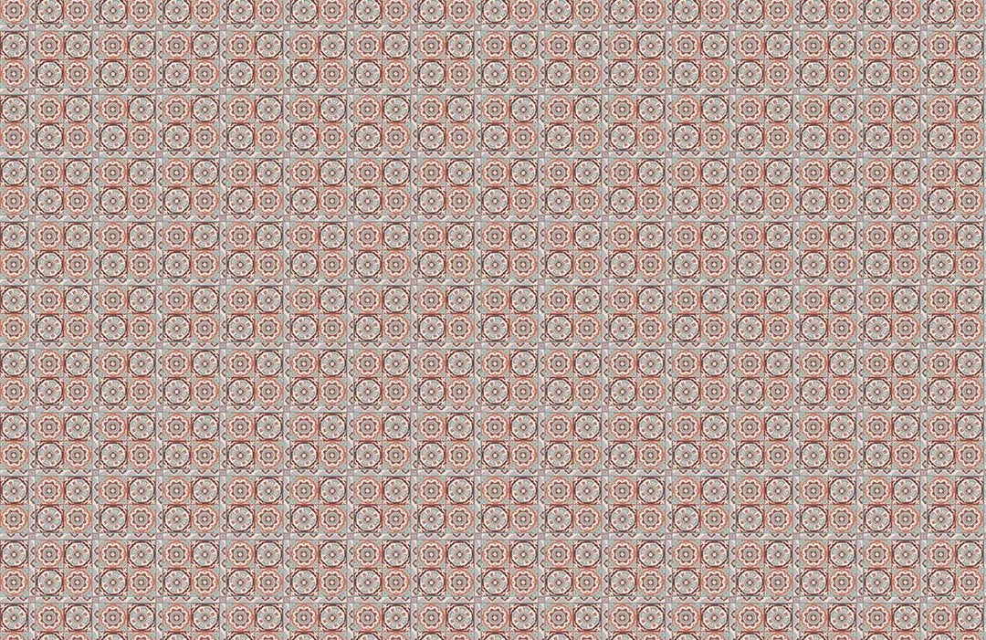 Vintage Geometric Red and Cream Repeated Pattern Wallpaper for Interiors