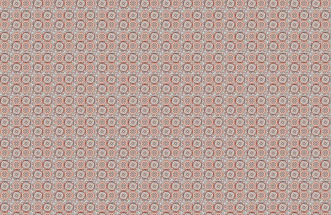 Vintage Geometric Red and Cream Repeated Pattern Wallpaper for Interiors