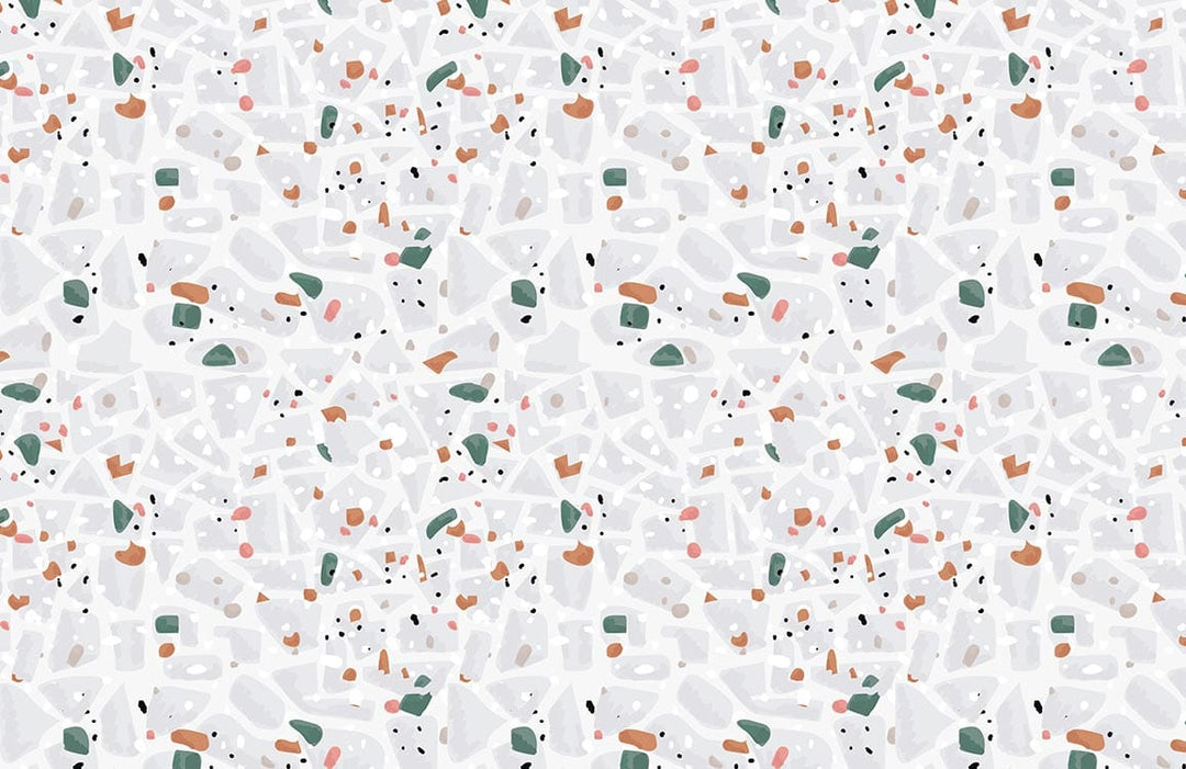 Modern Terrazzo Pattern Wallpaper in Earthy Tones - Stylish Interior Decor