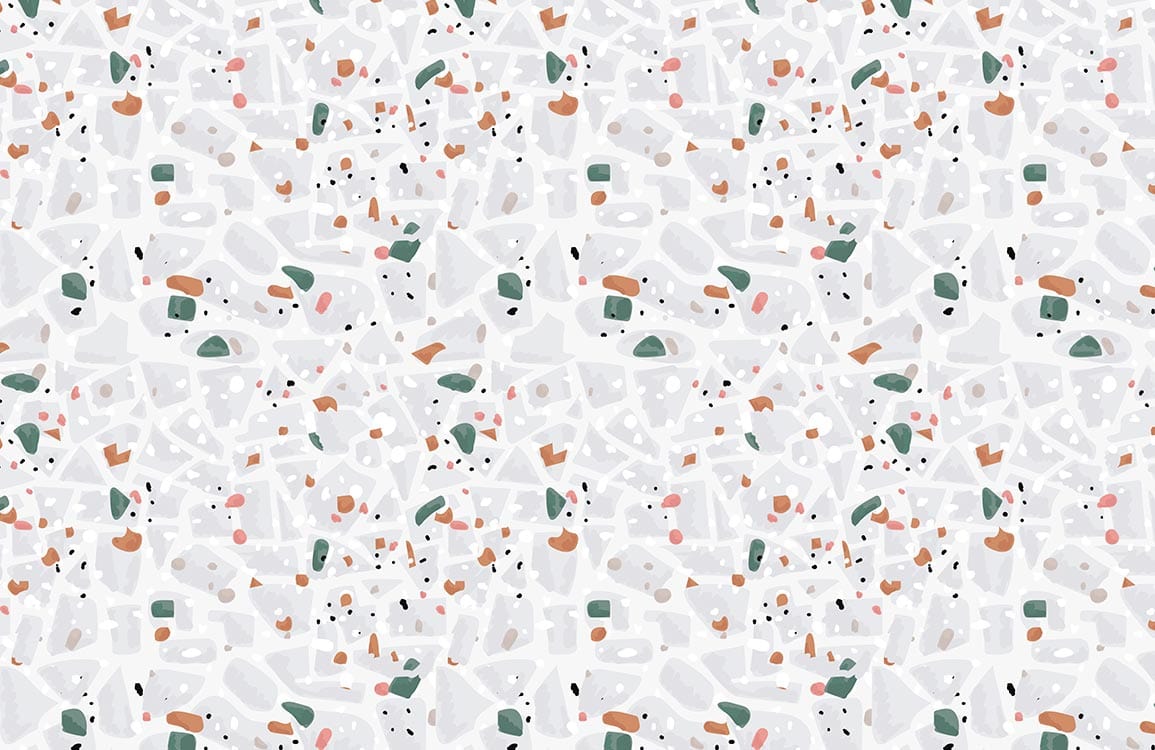 Modern Terrazzo Pattern Wallpaper in Earthy Tones - Stylish Interior Decor