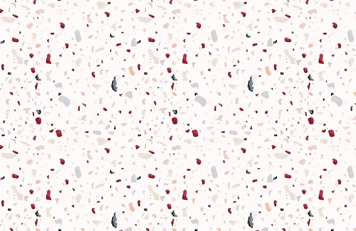 Modern Terrazzo Pattern Wallpaper in Cream and Red Speckled Design