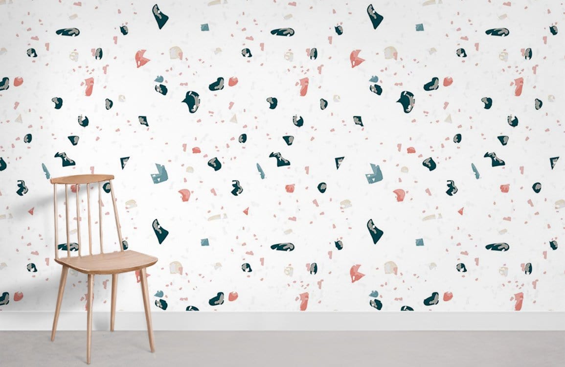 White Terrazzo Wallpaper Mural
