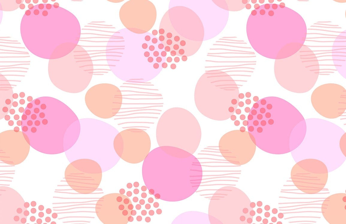Playful Pink and Peach Polka Dot Patterned Wallpaper for Modern Interiors