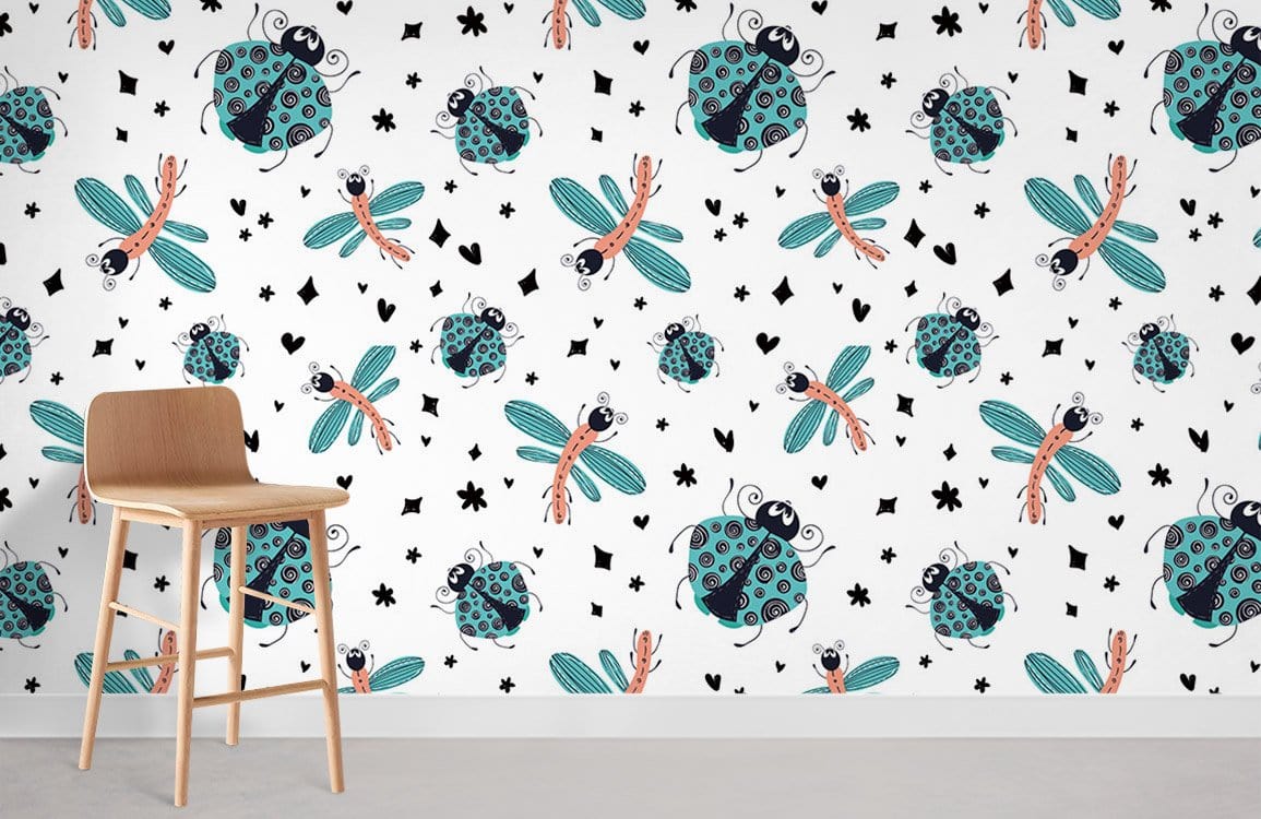 Dragonfly & Insect Wallpaper Mural