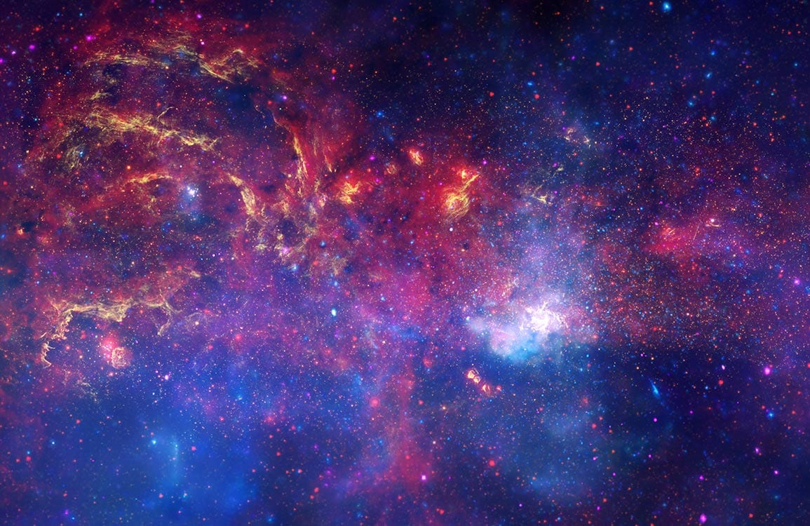 Cosmic Nebula Galaxy Mural Wallpaper in Vibrant Blue and Purple Hues