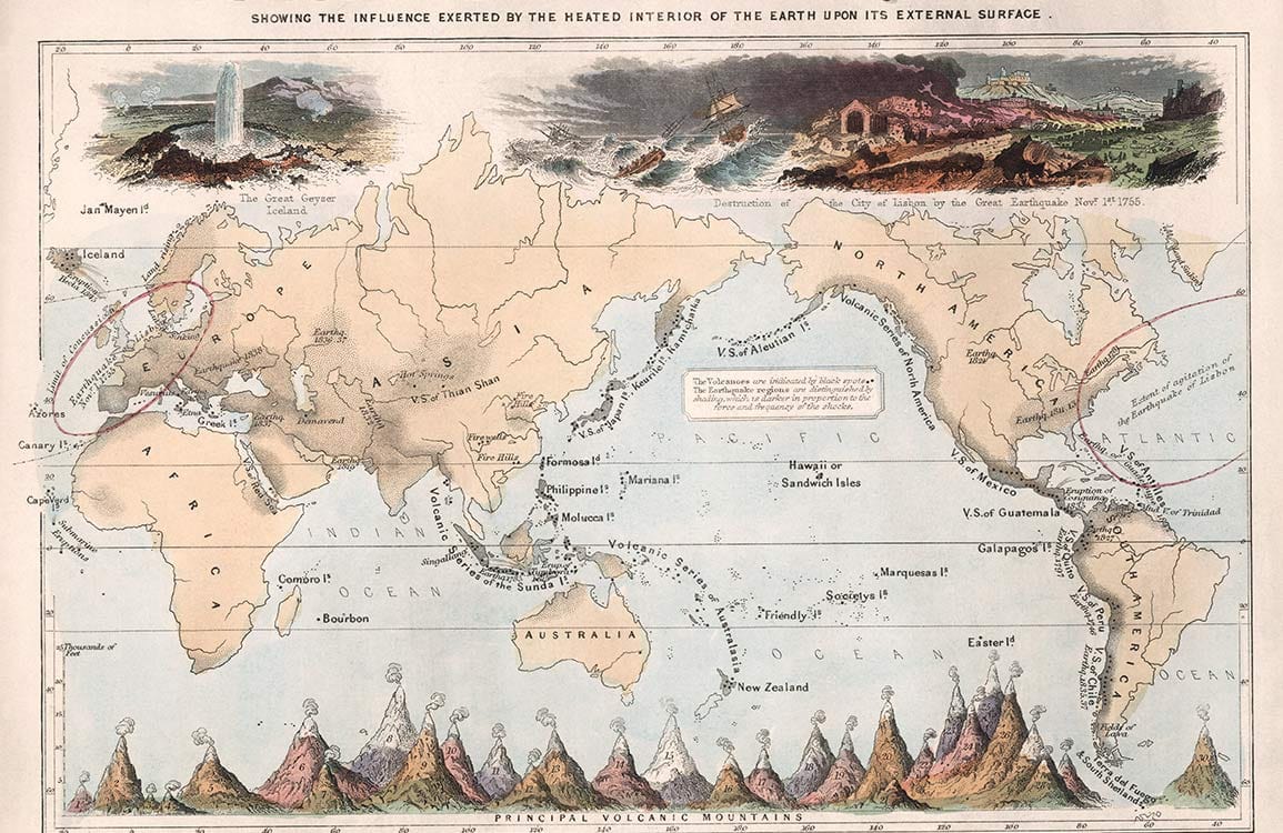 Vintage World Map Wallpaper Mural - Antique Geographical Style Décor Art