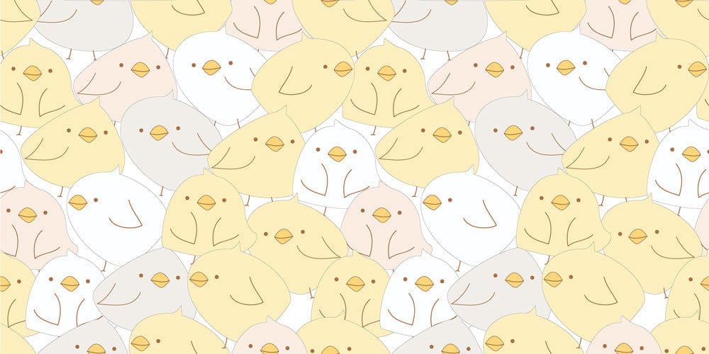 Charming Pastel Chick Pattern Wallpaper for Children's Rooms or Nurseries