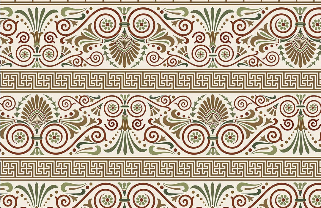 Vintage Ornate Geometric Wallpaper in Earthy Tones - Elegant Classic Design