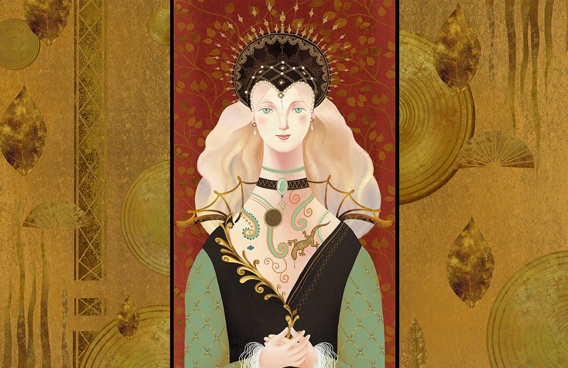 Baroque Elegance Mural Wallpaper - Regal Gold and Rich Red Design