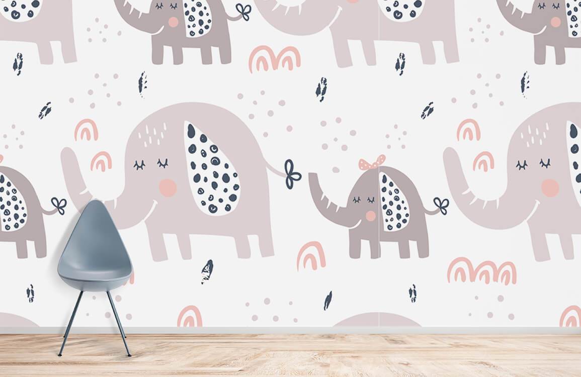 Cartoon Elephant Wallpaper Mural Room