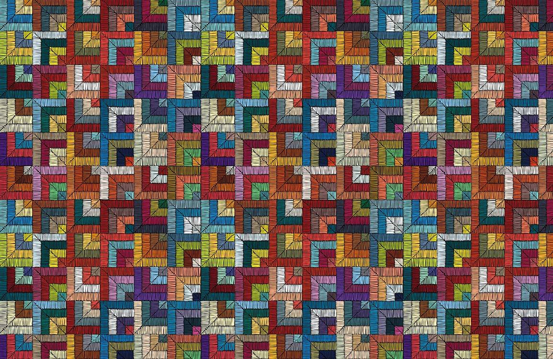 Vibrant Geometric Mosaic Pattern Wallpaper in Multicolour for Contemporary Interiors